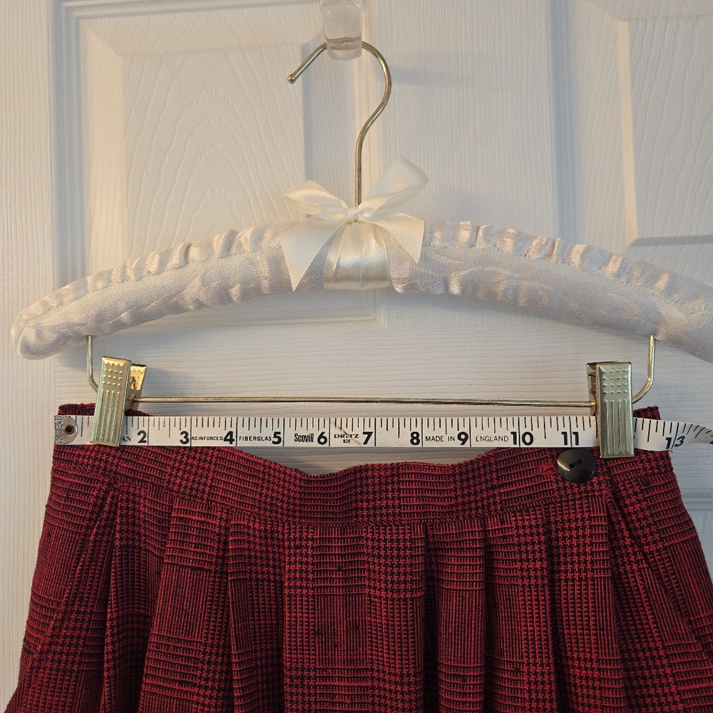 Vintage Olivia Red Plaid Midi Pencil Skirt NWT - Picture 7 of 8